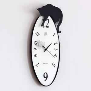 Orologio Tommy parete in metallo, 17x41h, colore Nero Goffrato