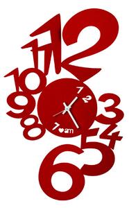 Orologio Da Parete LUPIN con quadrante circolare con incisi i numeri 1 e 2, che si sviluppano a sinistra 30x48h, colore Rosso