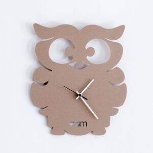 Orologio Gufino in metallo, 30x34h, colore Beige