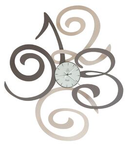 Orologio da parete sinuoso FILOMENA linee arricciate dimensioni 80x h 93 cm colore Fango e Sabbia