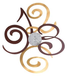 Orologio da parete sinuoso FILOMENA linee arricciate dimensioni 80x h 93 cm colore Bronzo e Oro