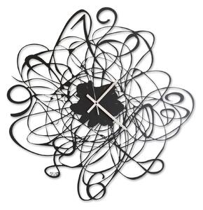 Orologio Doodle in metallo, diam.58, colore Nero Goffrato