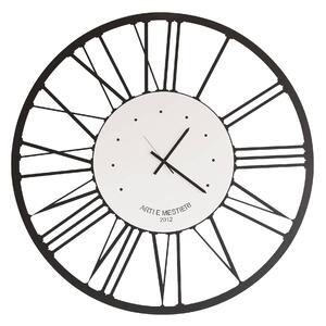 Orologio da parete grande in stile classico Big in metallo, diam.120, colore Nero Goffrato