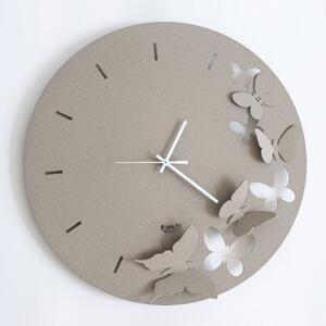 Orologio Butterfly Spring in metallo, diam.40, colore Beige