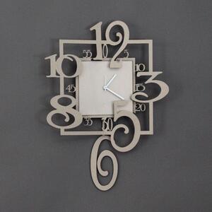 Orologio a pendolo in metallo AMOS , Dimensioni 38x h 50cm , Vetro sabbiato e serigrafato di colore fum�, bronzo o trasparente colore Beige
