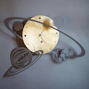 Orologio Sistema Solare in metallo, 50x36hx8P, colore Oro