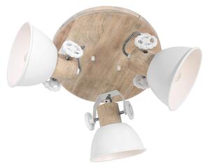 Mexlite - faretto - Gearwood - bianco - metallo legno di gomma - Ø 38cm - E27 - 3063W