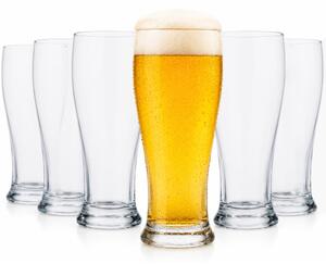 Set 6 Bicchieri da Birra 145 ml Bicchiere Lungo per Bevande 7x20 cm in Vetro