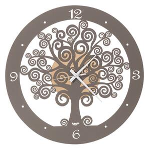 Orologio simbolico piccolo Albero della Vita in metallo metallo verniciato, Diametro 44 cm, colore Orolaccato Fango
