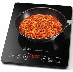 Piastra Fornello Elettrico a Induzione 1 Fuoco per Cucina Cottura Omogenea 2000W