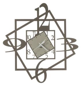 Orologio da parete Geometrico FORUM Quattro quadrati sovrapposti Dimensioni 47x h50 cm colore Bronzo e sabbia