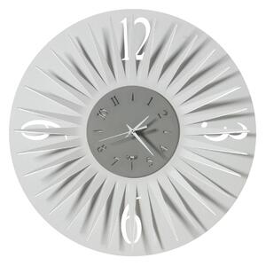 Orologio da parete stellare Sirio punte stilizzate numeri romani Diametro 60 cm colore Bianco marmo e alluminio