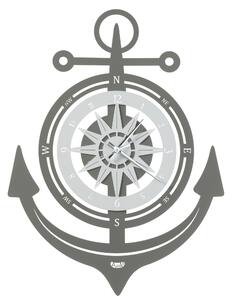 Orologio da parete TIME Boat La rosa dei venti come quadrante 47x h 63 cm colore Fango e avorio