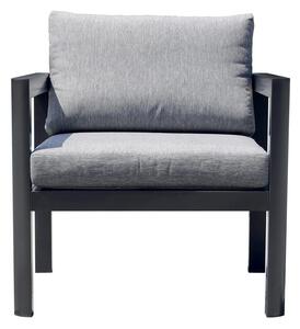 Poltrona da Giardino 70x75x60 cm in Alluminio Grigio con Cuscini Grigio