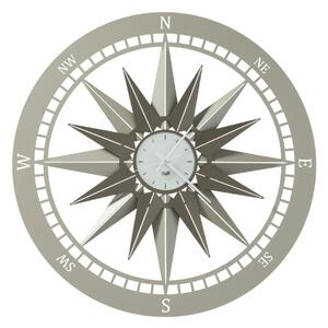 Orologio Grande dal design originale Bussola circondata, in esterno, dai punti cardinali Diametro 60 cm colore colore Sabbia e Bronzo