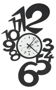 Orologio da parete giocoso grande Lupin . Si sviluppa in verticale e in modo simmetrico Dimensioni: 41x 65 cm colore Nero e bianco marmo