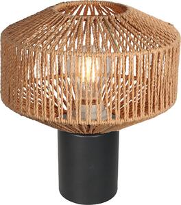 Steinhauer - lampada da tavolo - Bloeba - naturale nero - cotone metallo - lampada da comodino - E27 - 4500ZW
