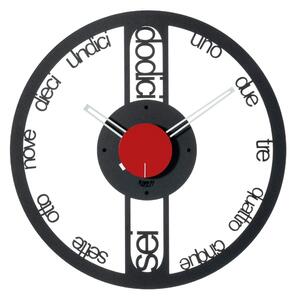 Orologio da parete Circolo piccolo Dimensioni 44 cm ore scritte in forma di lettere anzich� numeri colore Nero