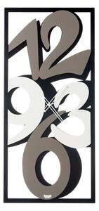 Orologio rettangolare da parete VISION in Ferro colorato Dimensioni 42x h90 cm colore Nero, fango e bianco marmo