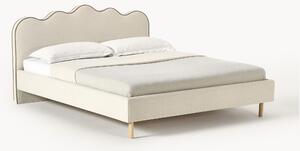Letto imbottito con testiera ondulata Romy