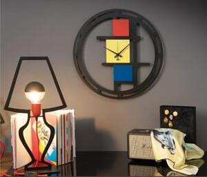 Orologio da parte Mondrian , Diametro 70 cm caratterizzato dai suoi famosi colori primari Nero/Rosso/Giallo/Blu