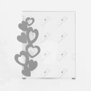 Porta Foto Cuori grande in metallo, dimensione 21x25h - per foto 20x25h, colore Bianco Neve