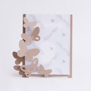 Porta Foto Butterfly grande in metallo, dimensione 24x26h - per foto 18x24h, colore Beige