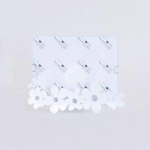 Porta Foto Ape sui fiori piccolo in metallo, dimensione 22x16h - per foto 20x15, colore Bianco Neve