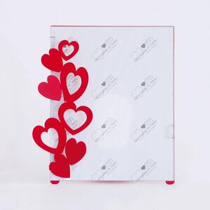 Porta Foto Cuori grande in metallo, dimensione 21x25h - per foto 20x25h, colore Rosso