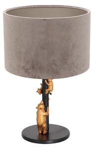 Anne Lighting - lampada da tavolo - Animaux - nero - metallo velluto - Ø 20cm - E27 - 8234ZW