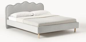 Letto imbottito con testiera ondulata Romy