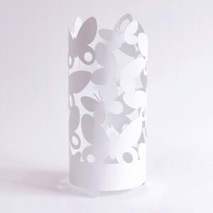Portaombrelli composto da numerose farfalle di diverse dimensioni Butterfly in metallo, diametro 25x h 55 cm, colore Bianco Neve