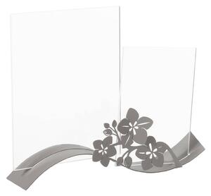 Porta foto elegante Fior di loto Ondina in metallo doppio in metallo verniciato , 35x20 cm , per foto 15xh20 cm e 20x25cm , colore Fango