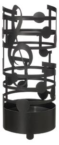 Porta ombrelli Note Musicali in metallo, d.23x54h, colore Nero Goffrato