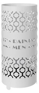 Porta Ombrelli in ferro colorato RAIN MEN diametro 22x h55 cm , con vaschetta raccogli gocce colore Bianco