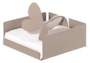 Porta tovaglioli con fermatovaglioli a forma farfalla, Dimensioni 17x17Px h,12 cm per tovaglioli di formato 15x15 cm Beige