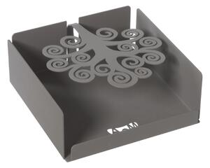 Porta tovaglioli composto dalle quattro pareti laterali e con ferma tovaglioli Albero della Vita, 17x17Px h,12 cm per tovaglioli di formato 15x15 cm fango