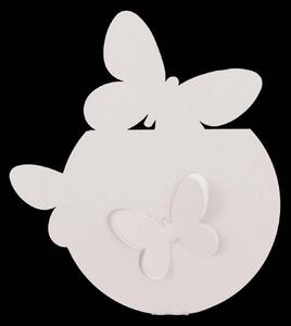Porta Umidificatore Farfalle in metallo, colore Bianco Neve