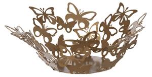 Centrotavola composto da varie farfalle che, con le loro ali traforate FARFALLOSO, dimensioni 37 x h 16 cm, colore Oro Laccato