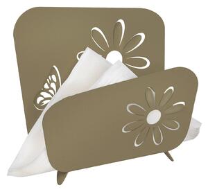 Porta tovaglioli Verticale decorato con margherite e farfalle, Dimensioni 17x5x h16 cm Perfetto per l'uso quotidiano, buffet o feste colore Miele