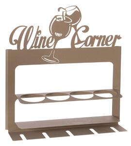 Porta bottiglie di design moderno Wine Corner in metallo, 45X10PX45H, colore Beige