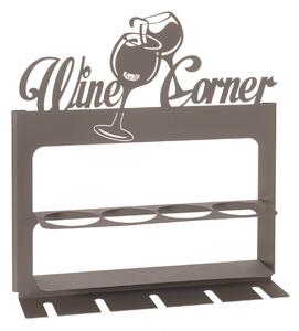 Porta bottiglie di design moderno Wine Corner in metallo, 45X10PX45H, colore Fango