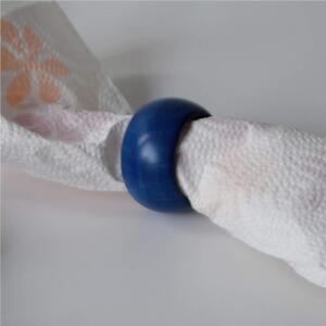 Allaccia tovaglioli tovagliolo pezzi 1 in legno tornito a mano colore maturale diametro 4,5 cm colore Blu
