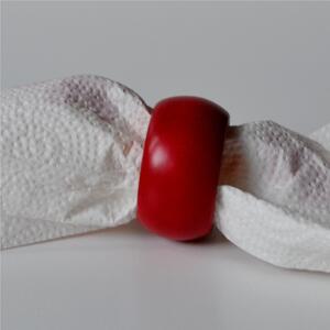Allaccia tovaglioli in legno tornito a mano colore maturale Pezzi 1 diametro 4,5 cm colore Rosso