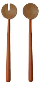 Coppia posate insalata in Legno Di Ontano 34x6,5 cm non lavabili in lavastoviglie colore Legno Naturale
