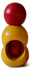 Rompinoce SFERA in legno di tiglio tornito a mano 5,5xh12 cm bicolor giallo rosso