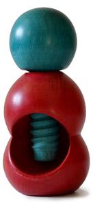 Rompinoce SFERA in legno di tiglio tornito a mano 5,5xh12 cm bicolor rosso azzurro