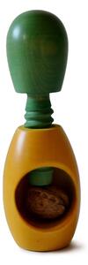 Rompinoce in legno di tiglio OLIVA tornito a mano 5,5xh12,5 cm bicolor Giallo Verde