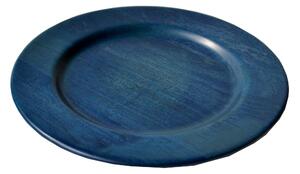 Sottopiatto in legno massello � 32xh 3,2cm con legno massello di tiglio , il piatto � lavorato e tornito singolarmente a mano Blu