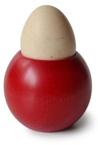 Porta Uovo in in legno di Tiglio Sfera 6,5xh6 cm set da 1 PEZZO in legno tornito di tiglio colore Rosso